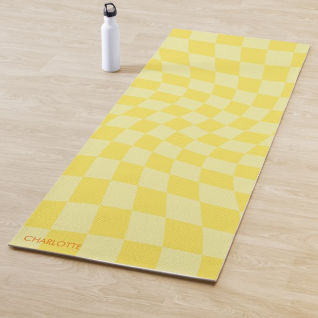 Esterilla De Yoga Control personalizado de ondulación amarilla y ret (In situ)