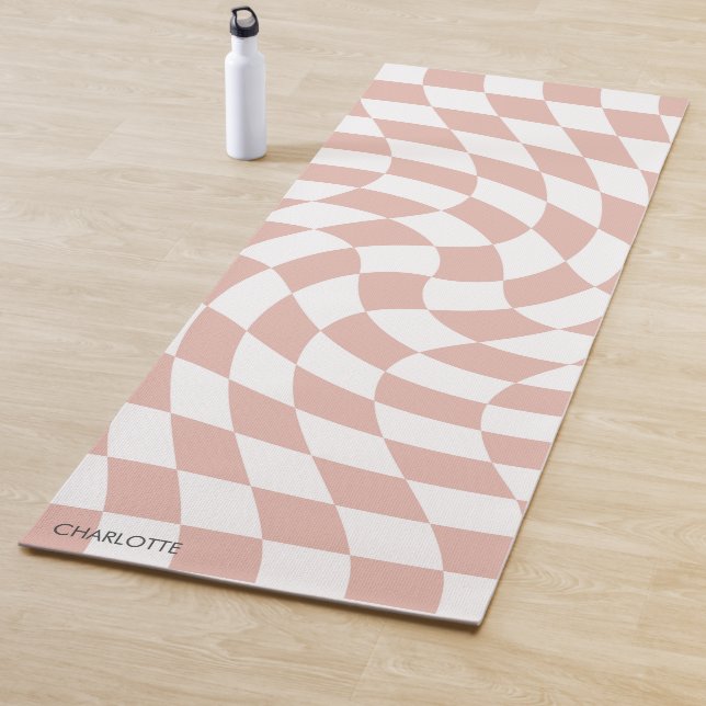 Esterilla De Yoga Control personalizado de ondulación rosa y turbia  (In situ)