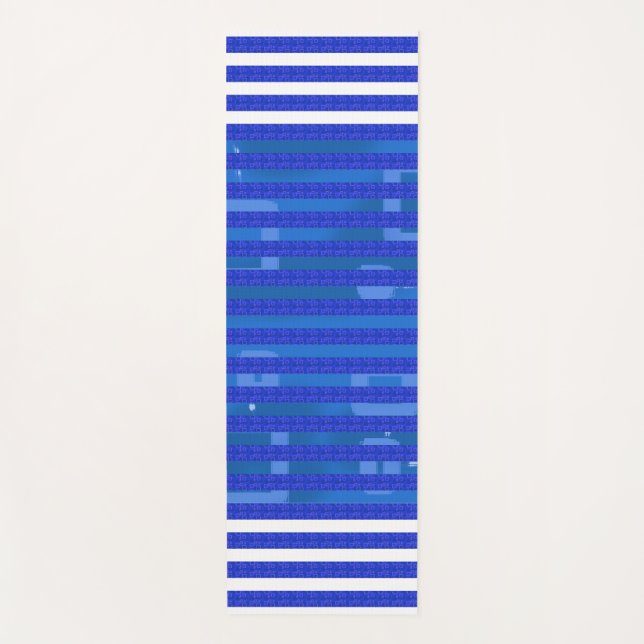 Esterilla De Yoga Cool Blue White Geometric Stripes (Anverso)