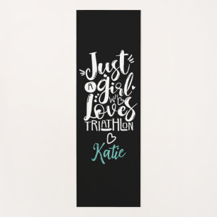 Esterilla De Yoga Cool Just A Girl Triathlon Love Black And White