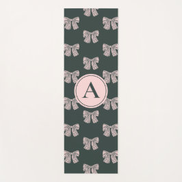 Esterilla De Yoga Coquette Monogramada Bow Black & Pink Style