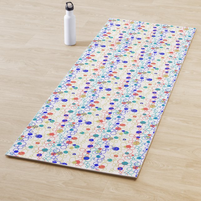 Esterilla De Yoga Coral Blue Aqua Lime Círculos verdes puntos (In situ)