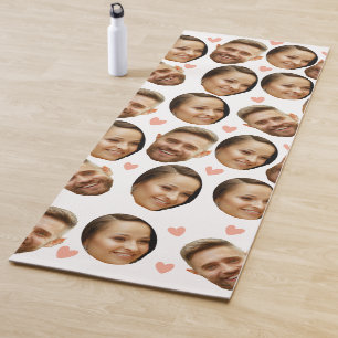 Esterilla De Yoga Corazón con imagen de rostros personalizados patró