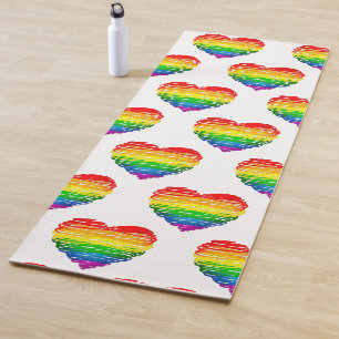 Esterilla De Yoga Corazón de colores de arcoíris de SlipperyJoe gara