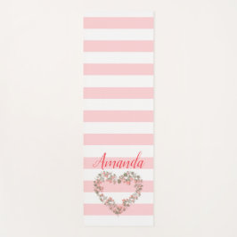 Esterilla De Yoga Corazón de flores rosadas