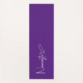 Esterilla De Yoga Corazón de guión morado y blanco reversible