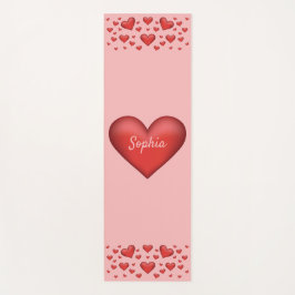 Esterilla De Yoga Corazones rojos con texto Personalizado