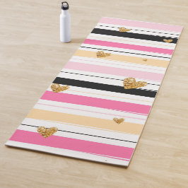 Esterilla De Yoga Corazones y rayas