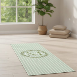 Esterilla De Yoga Corona de olivo personalizada con monograma 