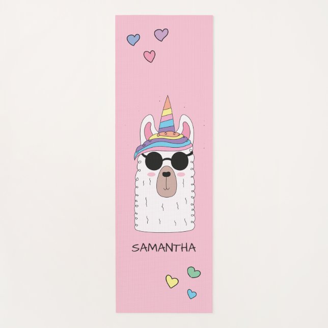 Esterilla De Yoga Corta gracia Unicornio Llamacorn Alpaca Llama (Anverso)