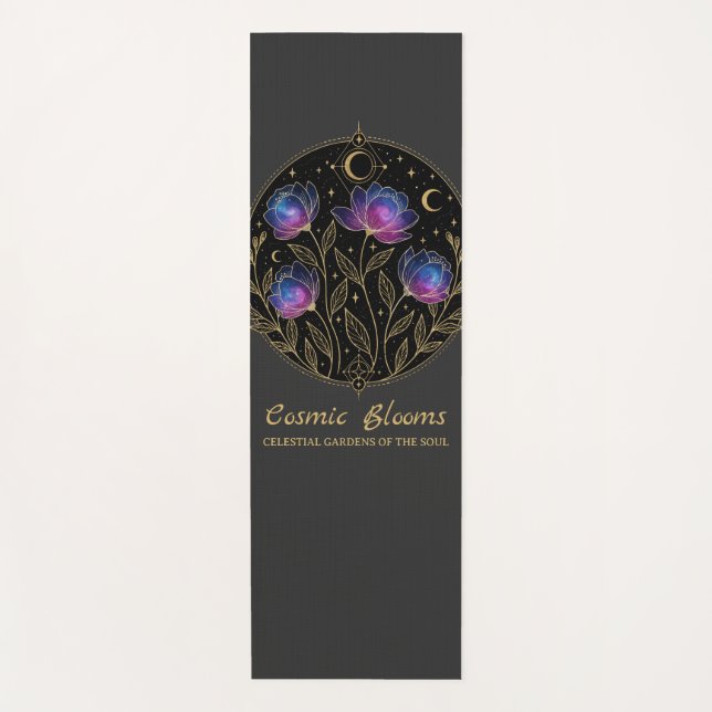 Esterilla De Yoga Cosmic Blooms – Celestial Floral Mandala flowers (Anverso)