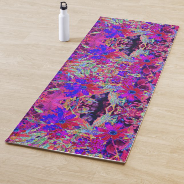 Esterilla De Yoga Crimson psicodélico retro y flores silvestres mage (In situ)