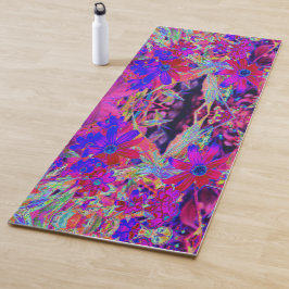 Esterilla De Yoga Crimson psicodélico retro y flores silvestres mage