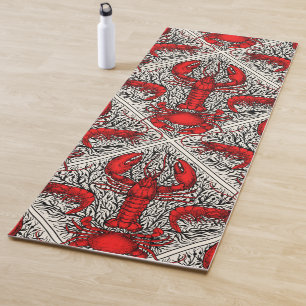 Esterilla De Yoga Crustáceo en rojo, negro y marfil