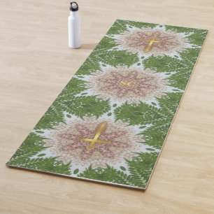 Esterilla De Yoga Cruz Santa, Oasis de Jardín Verde Rosa