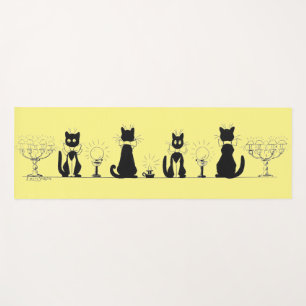Esterilla De Yoga Cuatro gatos negros, Louis Wain