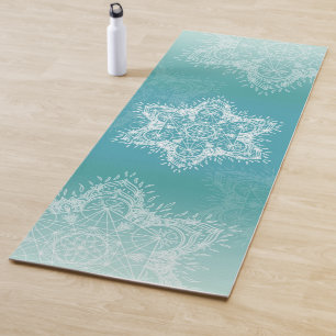 Esterilla De Yoga cubo de Metatrón Mandala turquesa