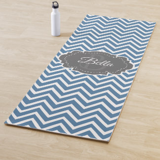 Esterilla De Yoga Cuchara de yoga personalizada de Chevron azul