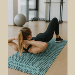 Esterilla De Yoga Custom Turquoise and Charcoal Knit Pattern 
