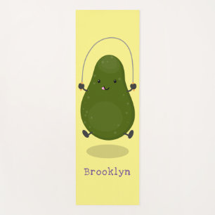 Esterilla De Yoga Cute aguacate salto cuerda personalizado ilustraci