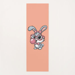 Esterilla De Yoga Cute Bunny with Glasses Blowing Bubble Gum