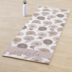 Esterilla De Yoga Cute Florals Gray Violet