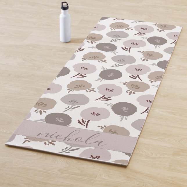 Esterilla De Yoga Cute Florals Gray Violet (In situ)