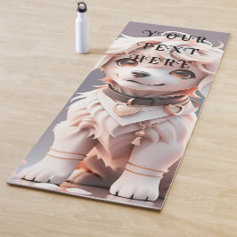 Esterilla De Yoga Cute Kids Chibi Golden Retriever Puppy Personaliza