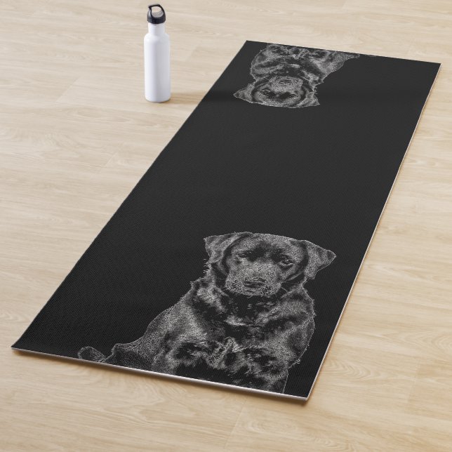 Esterilla De Yoga Cute Labrador Black Dog Puppy Mascota Sketch 2 lad (In situ)