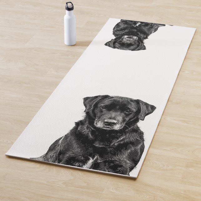 Esterilla De Yoga Cute Labrador Black Dog Puppy Mascota Sketch 2 lad (In situ)