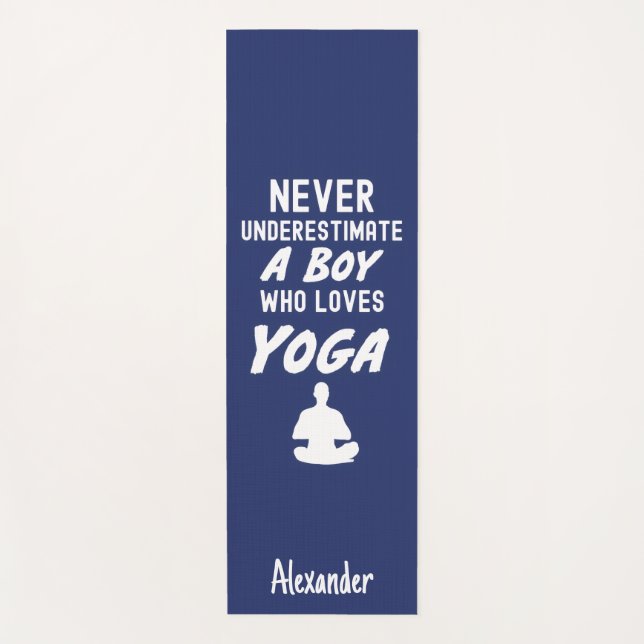 Esterilla De Yoga Cute Navy Blue Yoga Gifts For Baby Boys Kids Yogi (Anverso)