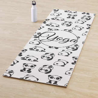 Esterilla De Yoga Cute Panda Oso Patrón blanco y negro (1 lado)