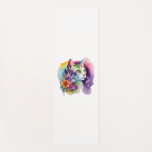 Esterilla De Yoga Cuto gato cósmico bohemio