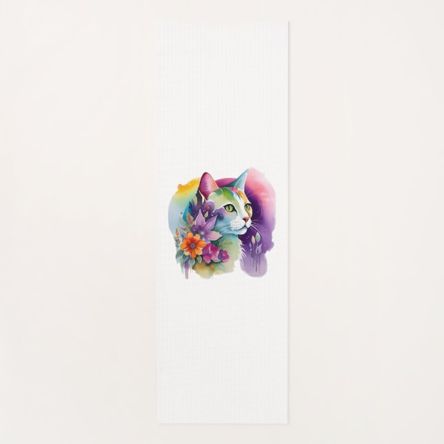 Esterilla De Yoga Cuto gato cósmico bohemio (Anverso)