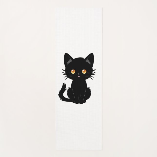 Esterilla De Yoga Cuto gato negro 2 (Anverso)