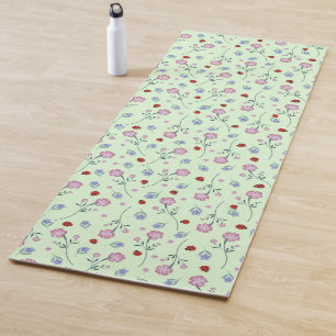 Esterilla De Yoga Cuto insecto de labios Polka dot Daisy Flower Rust