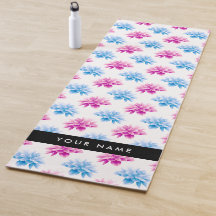 Dahlia rosa y azul, patrón floral, nombre