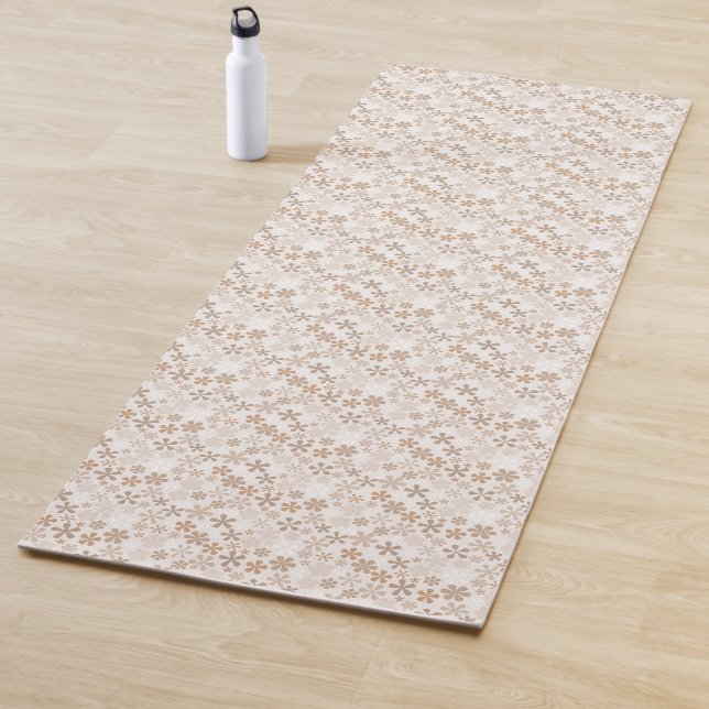 Esterilla De Yoga Daisy Flowers Beige Floral Aesthetic Ditsy Tan (In situ)