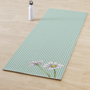 Esterilla De Yoga Dalia de Acuarela de Rayas Azules de Huevo de Pato