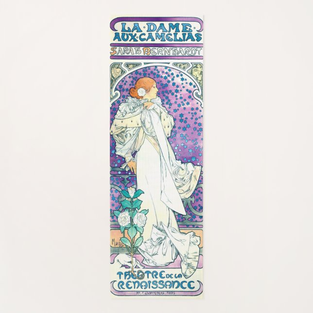 Esterilla De Yoga Dama de la Camelias, Alphonse Mucha (Anverso)