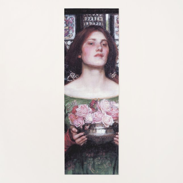 Esterilla De Yoga Dama y Rosas, John William Waterhouse (Anverso)