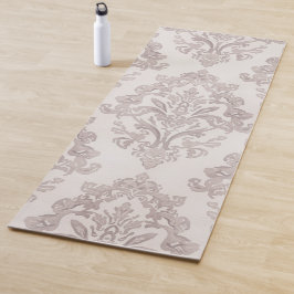 Esterilla De Yoga Damasco Beige Suave Clásico Floral Acuarela