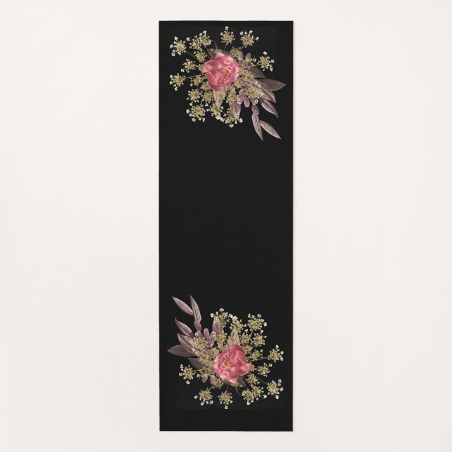 Esterilla De Yoga decoración de flores (Anverso)