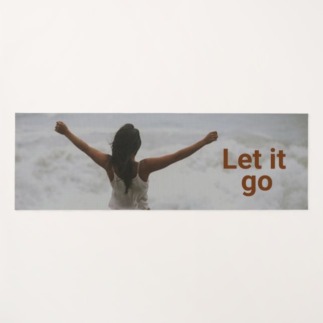 Esterilla De Yoga "Déjalo ir" Mujer en una playa (Anverso (horizontal))