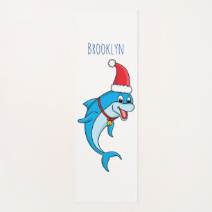 Esterilla De Yoga Delfín lindo con personalizado de Santa hat
