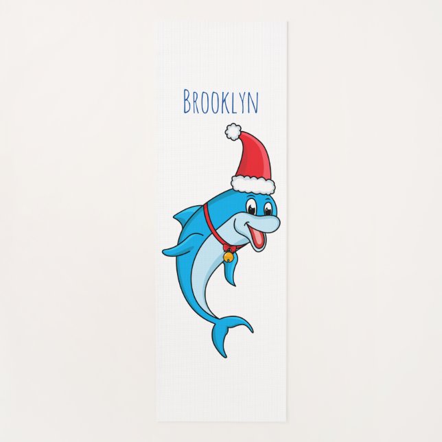 Esterilla De Yoga Delfín lindo con personalizado de Santa hat (Anverso)