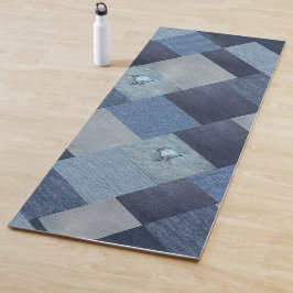 Esterilla De Yoga Denim Patchwork Blue Fabric