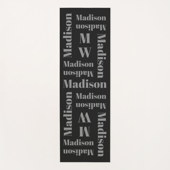 Esterilla De Yoga Denominación monograma personalizado extensible yo (Anverso)