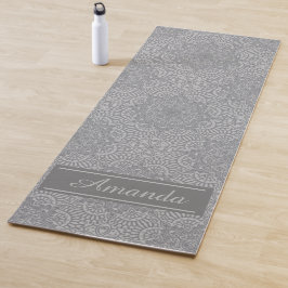 Esterilla De Yoga Depósito elegante de diseño de patrón gris negro Y