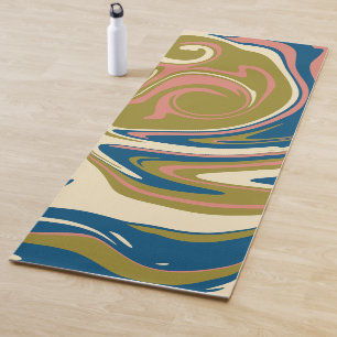 Esterilla De Yoga Derrame: azul, verde oliva, rosa y crema